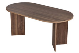 Sablin - Mesa de Comedor Venezia Walnut, 180x90x75 cm, Melamina Nogal, Moderna Escandinava, Capacidad de Carga 70 kg